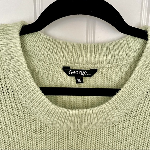 George Light Green Acrylic Knit Drop Shoulder Sweater Size XL - Picture 3 of 8